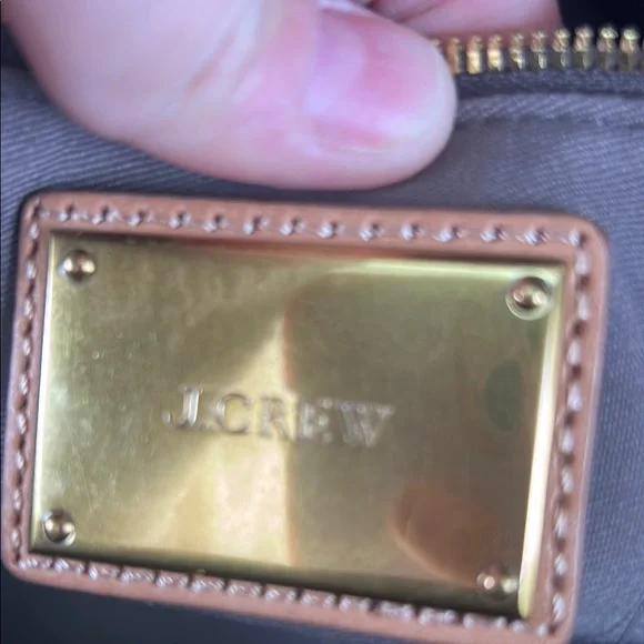 Jcrew Leather Sophisticated Black and Cream Tote Bag - Picture 3 of 5